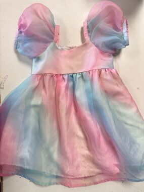 Disney x Janie and Jack Little Mermaid Pastel Ombré Organza Pearl Dress 4